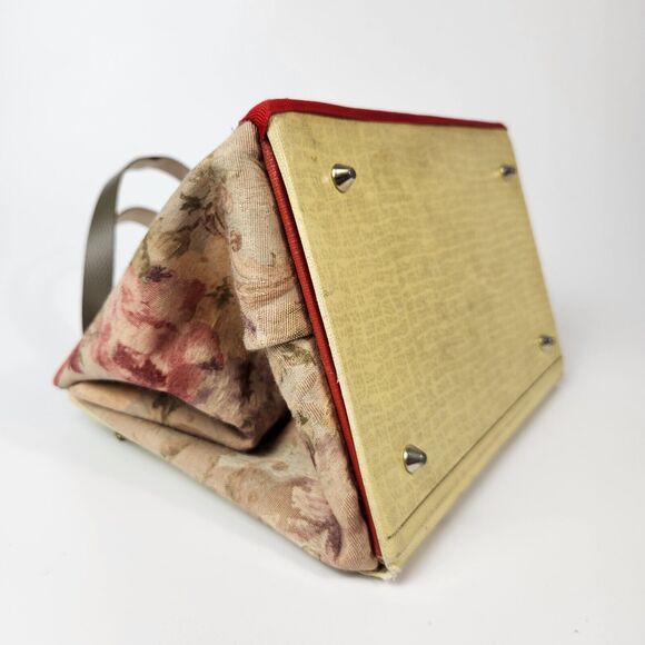 VTG Winnie The Pooh Purse Handmade Hard Cover Book Handbag Floral Print Leather - Picture 9 of 16